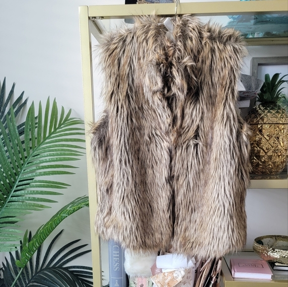 Faux Fur Brown Vest - Size Small - Picture 4 of 6